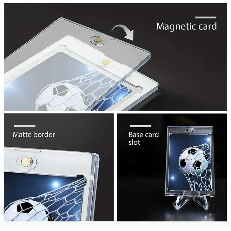 UFORU Magnetic Card Holders for Trading, 35Pt Hard Cards Sleeves Case, One Touch Card Holder Fit for Mtg，Sports, Baseball, Game, Toploaders, Standard Cards Display