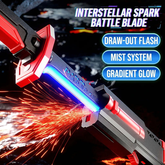 Interstellar Spark Battle Saber - LED Light up Sword with Mist & Spark Effects, Rechargeable Toy for Kids & Adults