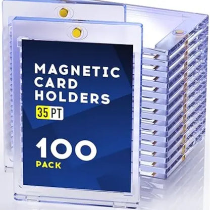 UFORU Magnetic Card Holders for Trading, 35Pt Hard Cards Sleeves Case, One Touch Card Holder Fit for Mtg，Sports, Baseball, Game, Toploaders, Standard Cards Display