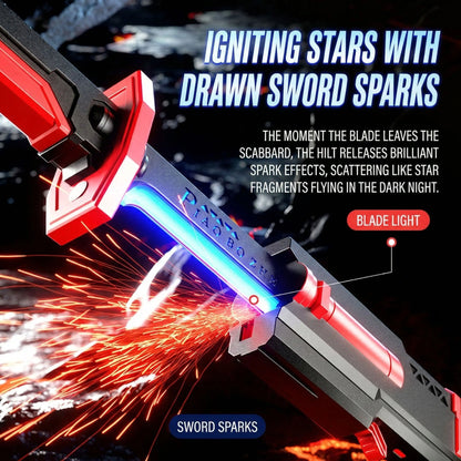Interstellar Spark Battle Saber - LED Light up Sword with Mist & Spark Effects, Rechargeable Toy for Kids & Adults