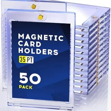 UFORU Magnetic Card Holders for Trading, 35Pt Hard Cards Sleeves Case, One Touch Card Holder Fit for Mtg，Sports, Baseball, Game, Toploaders, Standard Cards Display