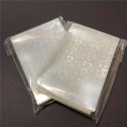 Heart Pattern Photocard Sleeve, 50Pcs/Pack Laser Card Sleeve, Holographic Film for Card Making, DIY Scrapbooking Supplies, Gifts & Wrapping Supplie